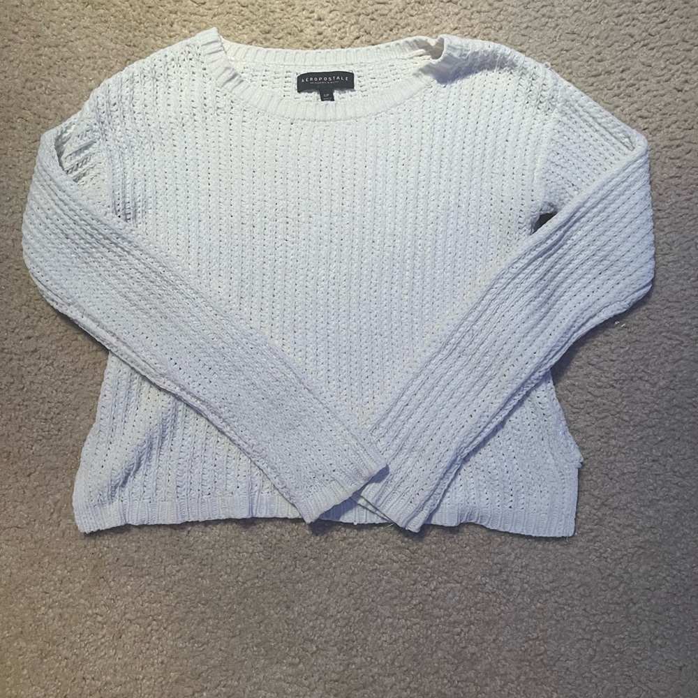 Aeropostale, Women’s Small, and white/cream knitted sweater